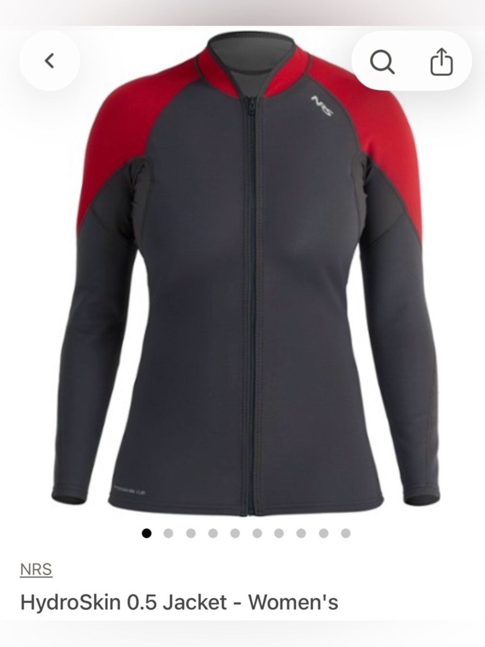 NRS  NWOT Women's HydroSkin 0.5 Jacket - Charcoal & Red